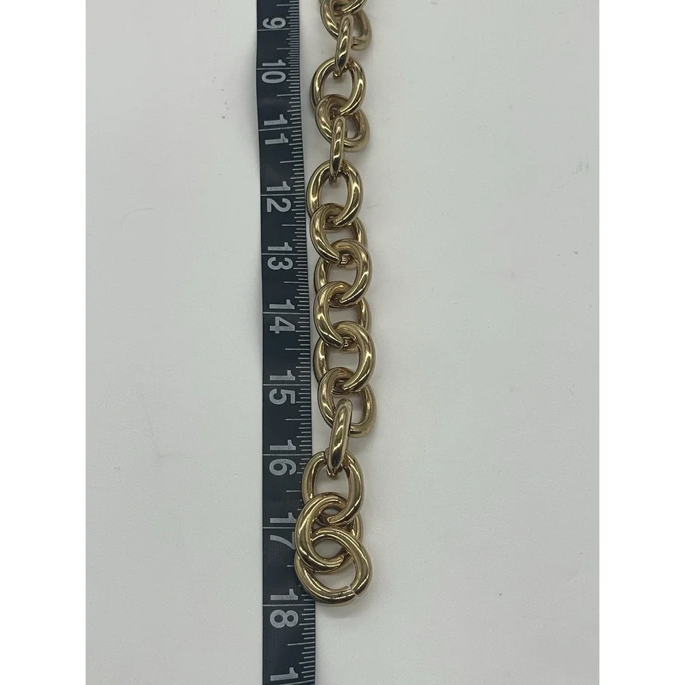 J. Crew Chunky Shiny Gold-Tone Circle Link Necklace 19